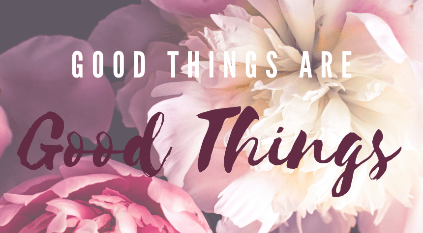 Good things are good&nbsp;things